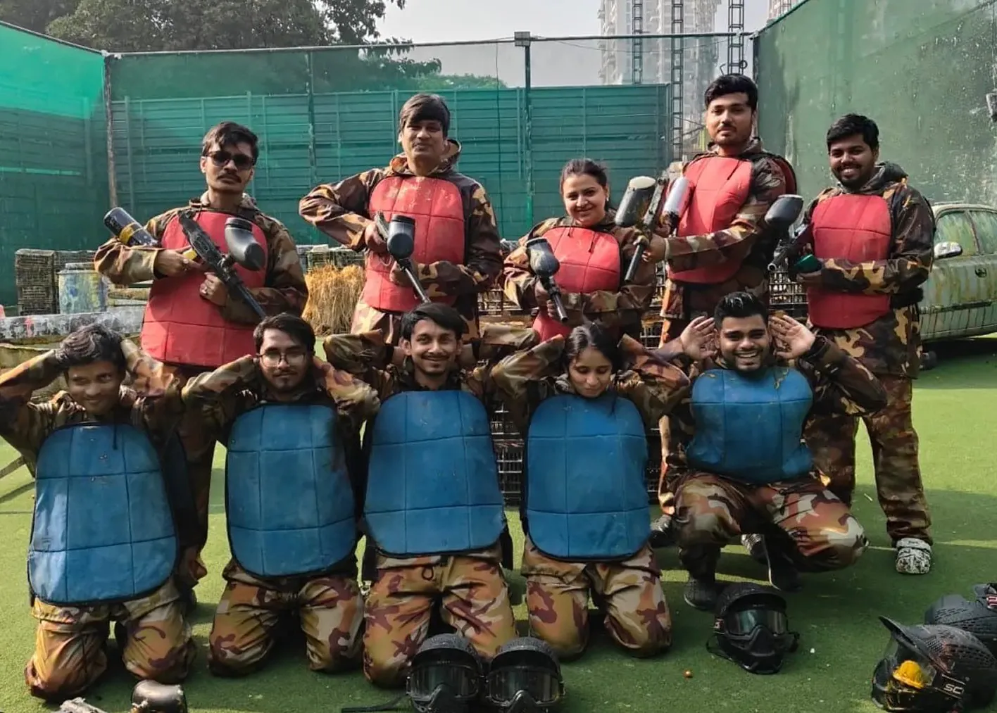 The team after a paintball game